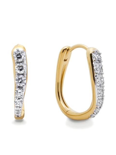 Monica Vinader diamond-embellishment earrings - Gold - zdjęcie produktu nr 1