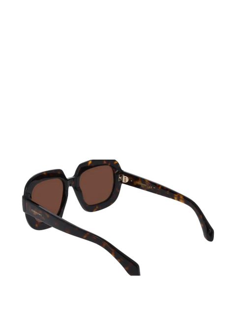 Ferragamo tortoiseshell-effect square-frame sunglasses - Brown
