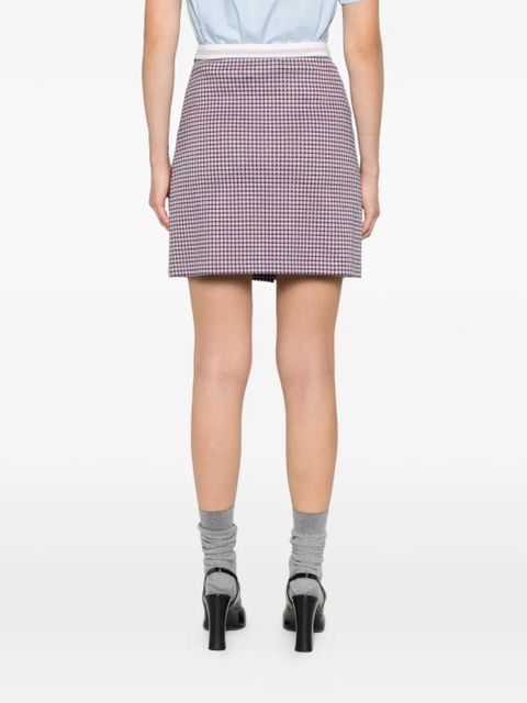 Marni check-patten pleated skirt - Pink