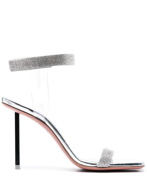 Amina Muaddi Rih 95mm crystal-embellished sandals - Silver - zdjęcie produktu nr 1