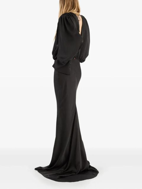 ROTATE BIRGER CHRISTENSEN chiffon long-sleeve maxi dress - Black