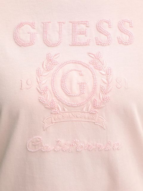 Guess t-shirt bawełniany MENA damski kolor pomarańczowy V5BI07 K8FQ4