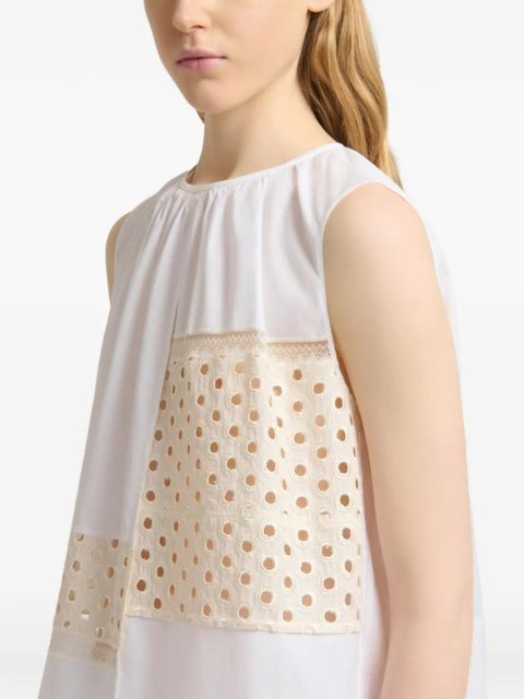 Marni broderie anglaise sleeveless blouse - White