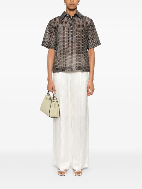 FENDI floral-jacquard trousers - White - zdjęcie produktu nr 2