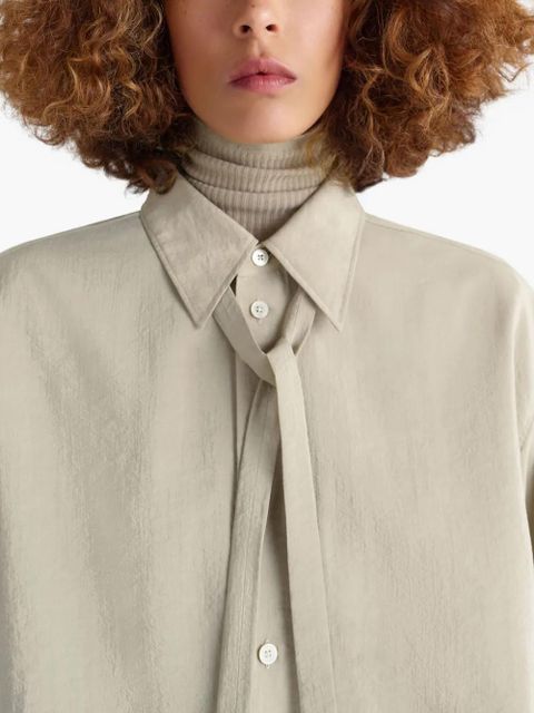 LEMAIRE tied-neck buttoned shirt - Neutrals