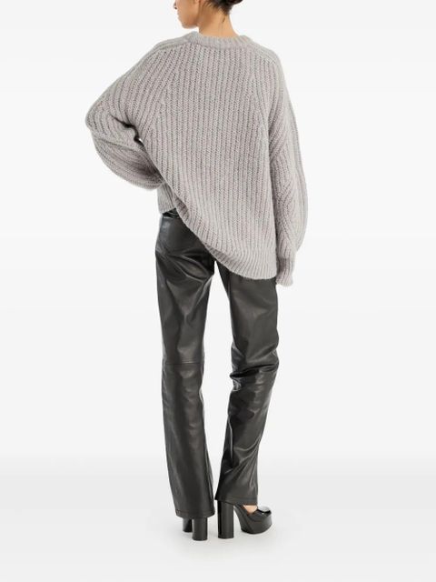ROTATE BIRGER CHRISTENSEN straight leather trousers - Grey