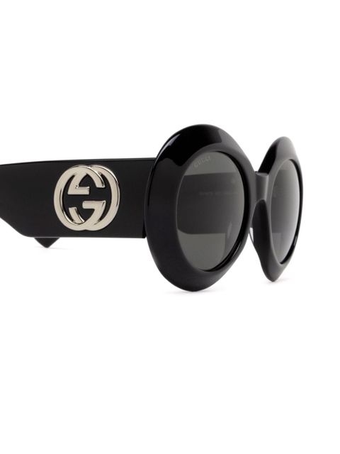 Gucci Eyewear Interlocking G oval-frame sunglasses - Black
