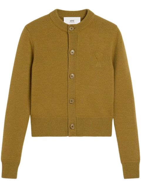 AMI Paris Ami de Coeur-embossed cardigan - Green - zdjęcie produktu nr 1