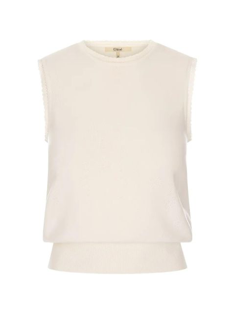 Chloé pointelle-knit knitted vest - Neutrals - zdjęcie produktu nr 1