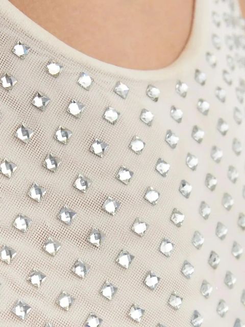 Self-Portrait crystal-embellished maxi dress - White