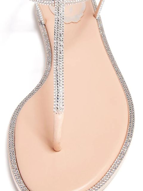 René Caovilla Diana crystal-embellished flat sandals - Neutrals - zdjęcie produktu nr 2