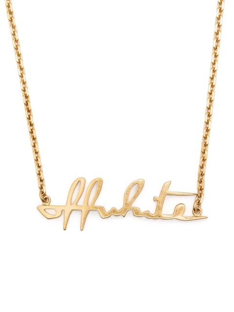 Off-White logo-plaque clasp-fastening necklace - Gold - zdjęcie produktu nr 1