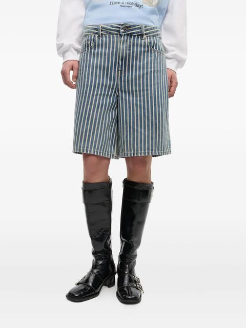 GANNI striped shorts - Blue