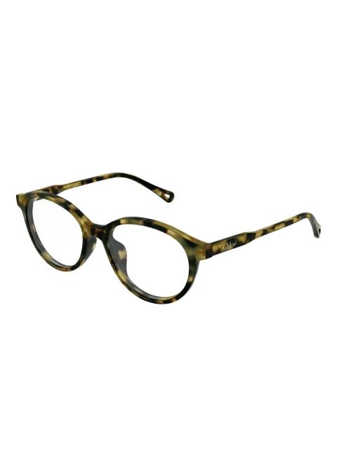Chloé Eyewear tortoiseshell-pattern round-frame glasses - Brown - zdjęcie produktu nr 2