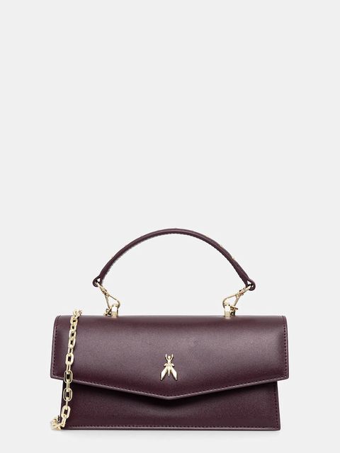 Patrizia Pepe torebka skórzana kolor bordowy 2B0032 L061