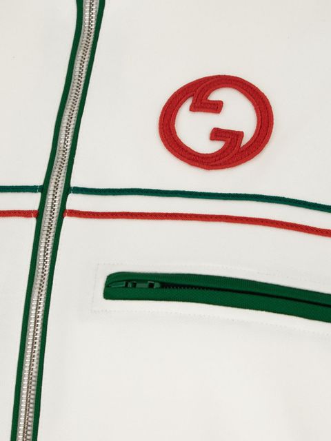 Gucci Web-stripe technical-jersey jacket - White