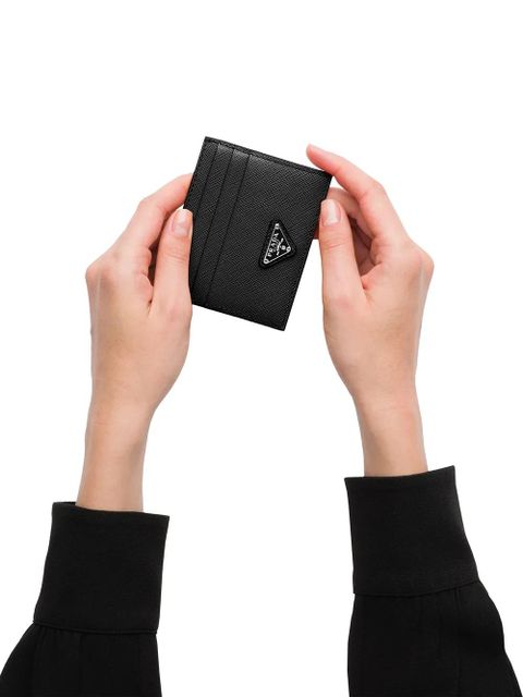 Prada logo plaque cardholder - Black