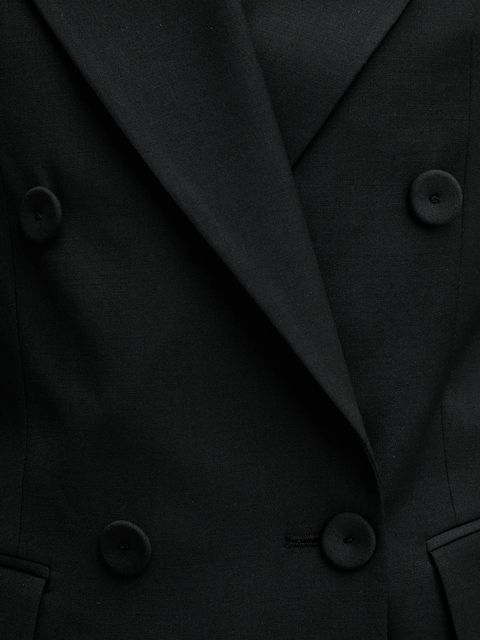 Blugirl Blumarine marynarka z dodatkiem wełny kolor czarny dwurzędowa gładka RF5264.T207A