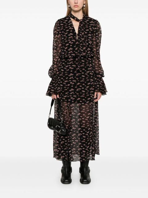 ROTATE BIRGER CHRISTENSEN crinkled tie-strap maxi dress - Black