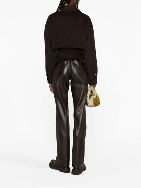 Nanushka cropped trench jacket - Brown