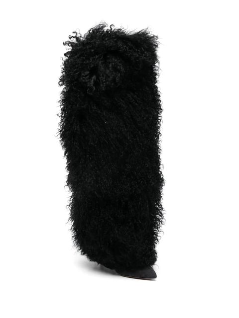 Paris Texas 105mm Furry boots - Black - zdjęcie produktu nr 2