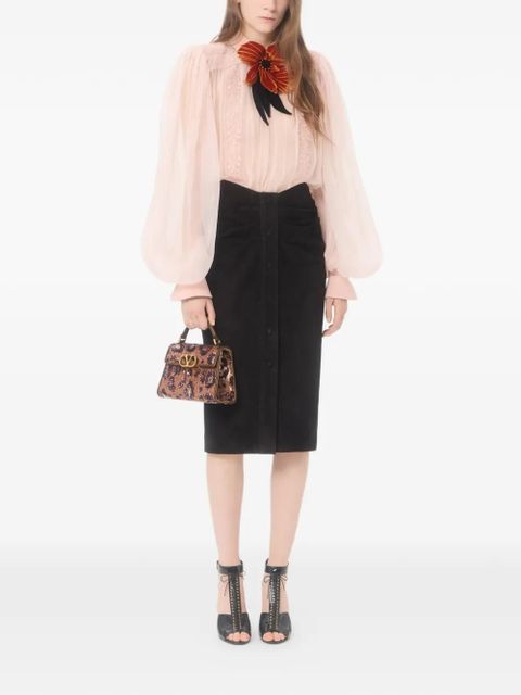 Valentino Garavani VSling mini embroidered animalier handbag - Neutrals