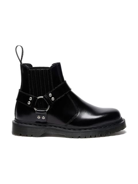 Dr. Martens workery skórzane 2976 Harness Chelsea kolor czarny na płaskim obcasie DM41387001 - zdjęcie produktu nr 1