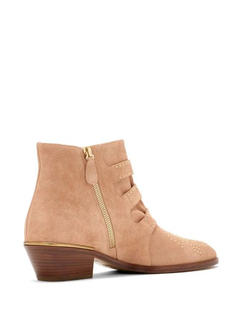 Chloé Susan studded buckle-strap boots - Neutrals