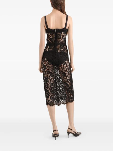 Dolce & Gabbana lace slit midi dress - Black