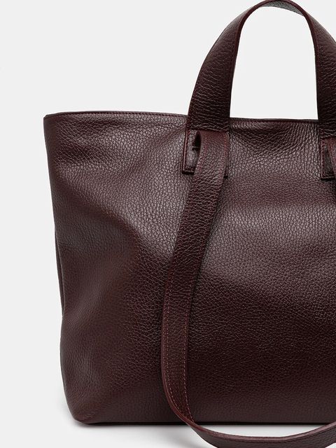 Answear Lab torebka skórzana kolor bordowy