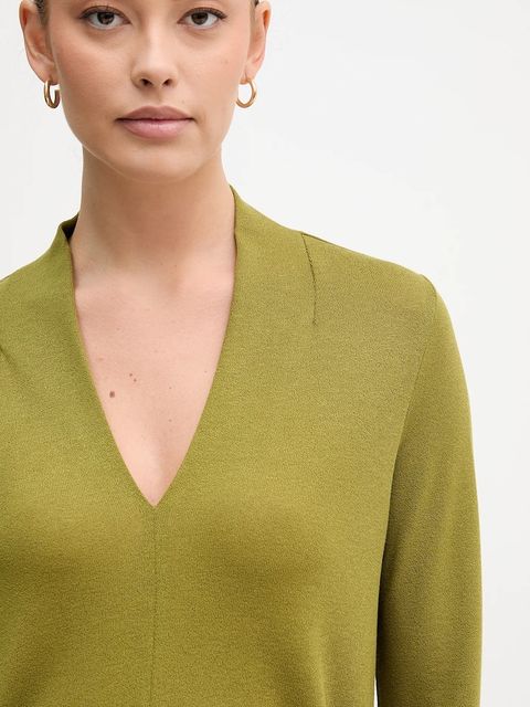 United Colors of Benetton bluzka damska kolor zielony gładka 31NLD401X