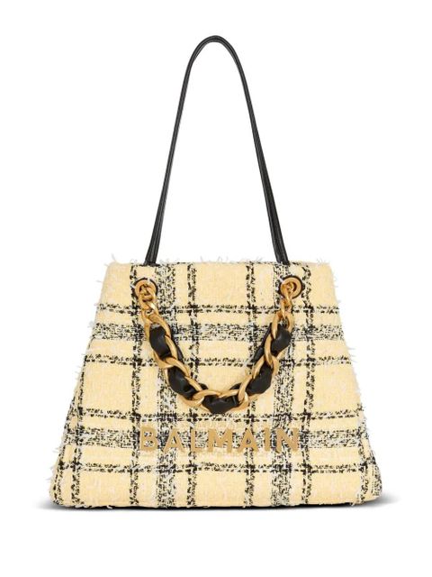 Balmain 1945 plaid-pattern tote bag - Yellow - zdjęcie produktu nr 2