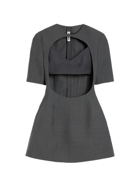 Jil Sander twill cut-out mini dress - Grey - zdjęcie produktu nr 1