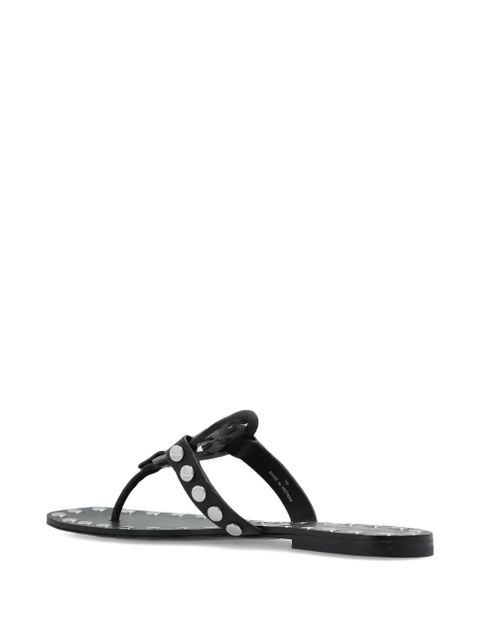 Tory Burch leather studded flat sandals - Black