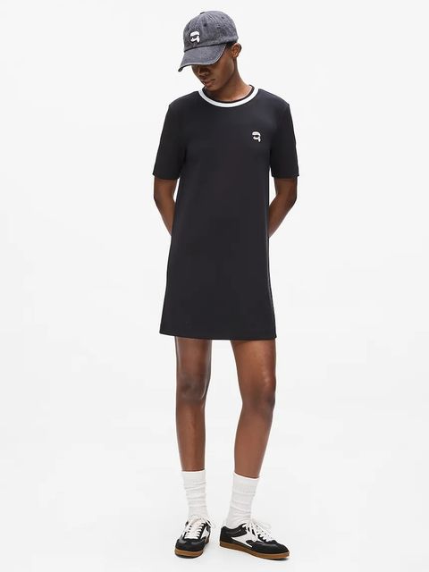 Karl Lagerfeld sukienka IKON kolor czarny mini prosta A4W13020 - zdjęcie produktu nr 1