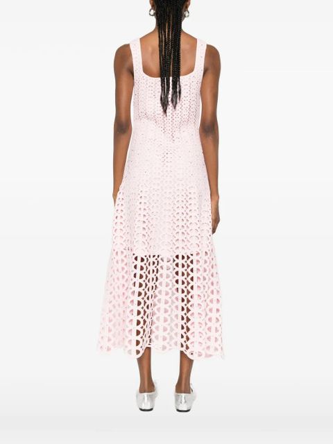Maje openwork midi dress - Pink