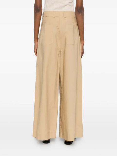 SOLOTRE pocket pleated palazzo pants - Neutrals