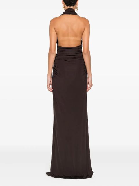 Christopher Esber draped cut-out maxi dress - Brown