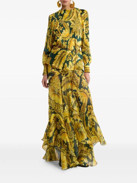 ETRO flower-bee motif blouse - Green