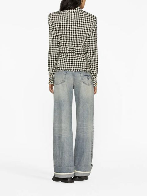 Balmain houndstooth tweed belted jacket - Neutrals