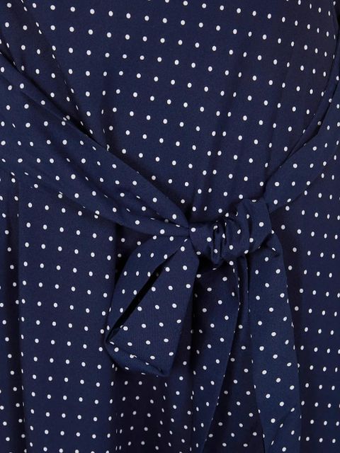 Lauren Ralph Lauren polka dot tie midi dress - Blue