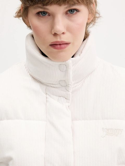 Tommy Jeans kurtka kolor biały zimowa oversize DW0DW21658