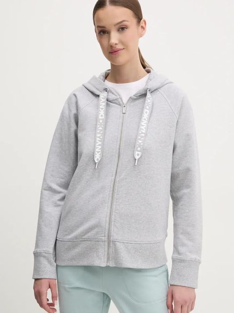 Dkny bluza damska kolor szary z kapturem gładka DP5J9510 - zdjęcie produktu nr 1