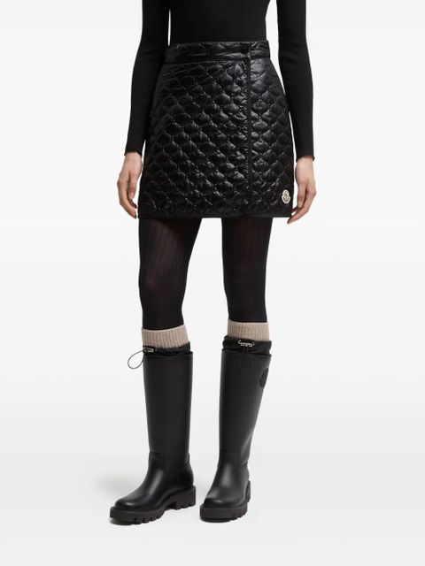 Moncler logo-detail quilted mini skirt - Black