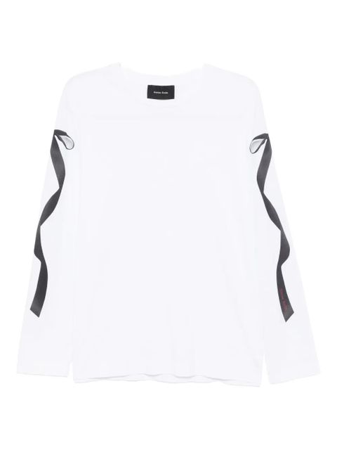 Simone Rocha ribbon bow-print long-sleevesT-shirt - White - zdjęcie produktu nr 1