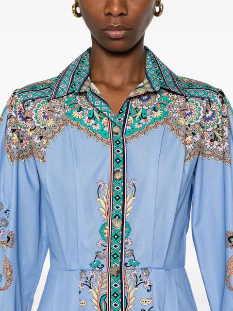 ETRO paisley-print midi dress - Blue