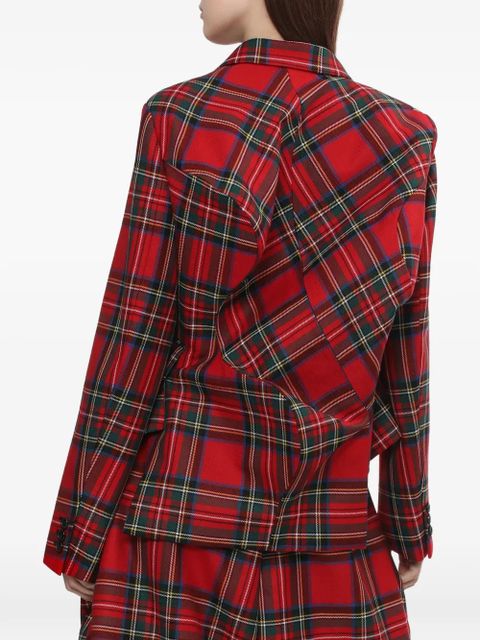 Comme Des Garçons tartan-pattern wool blazer - Red