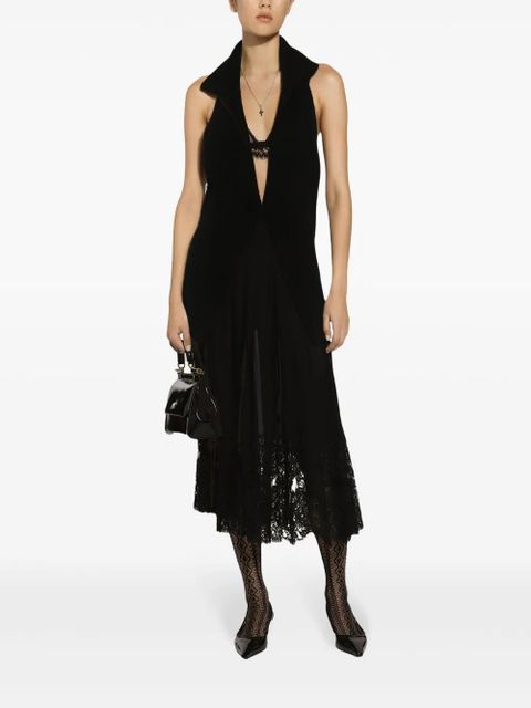 Dolce & Gabbana fisherman's rib-knit wool vest - Black