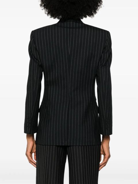 SANDRO pinstriped double-breasted blazer - Black