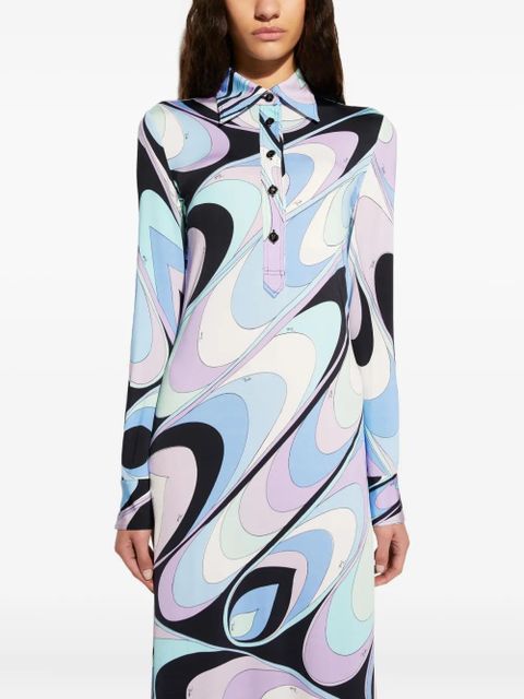 PUCCI onde-print shirt dress - Blue